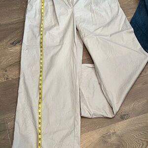 LOFT Women's Cream Wide-Leg Trousers